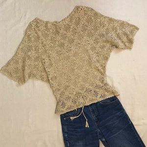 Vintage 70s Crochet Lace blouse